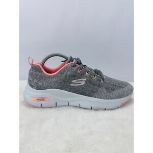 Skechers Arch Fit Comfy Wave Womens Gray Pink Size 10 Shoes 149414